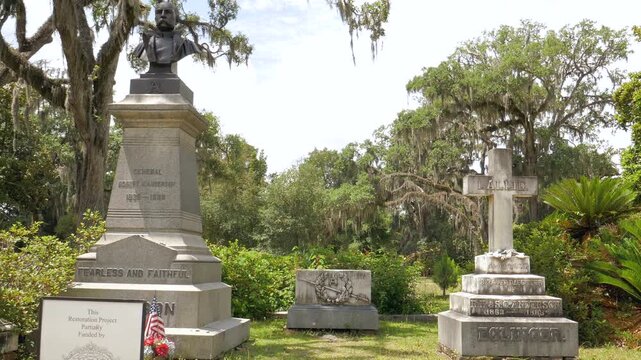 Bonaventure Cemetery in Savannah, Georgia. The cities oldest cemetery and resting place to historic figures and hauntingly beautiful memorials.