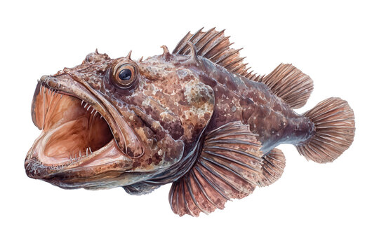 Pacific sandfish hand drawn watercolor illustration