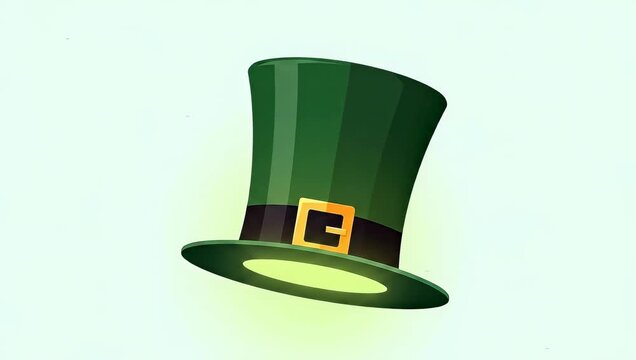 Animated Green Leprechaun Hat for St Patricks Day Celebration.