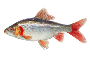 Obraz premium Common rudd hand drawn watercolor fish illustration