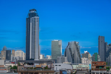 View of the city of Bangkok, Thailand, with its architecture that is both modern and more...