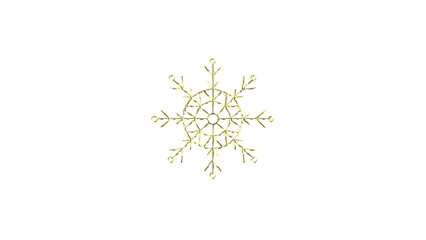 Gold Snow Flake. Christmas ornament, a snowflake with gold metal efects, PNG format with alpha channel.