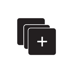 Obraz premium Plus sign icon for adding new item or creating content, minimal vector symbol