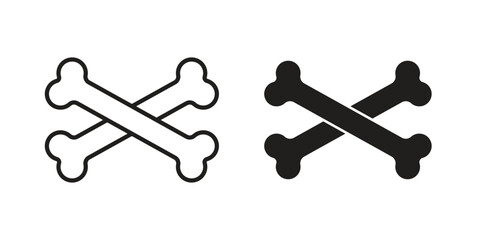 Bones icons silhouette vector flat illustration design. Stroke line icons