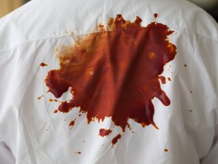Stained White Shirt - Food Spill Disaster