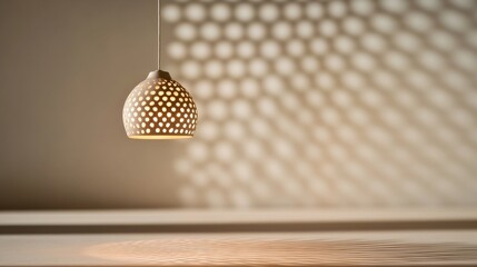 Pendant Light with Dotted Design Casting Shadow, Interior , Lighting