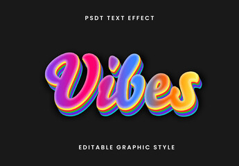 Colorful Rainbow Layered Text Effect Retro Gradient Layer Font