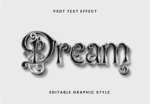 Black And Silver Metallic Gothic Text Effect Ornamental Vintage Font