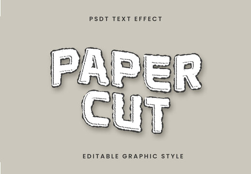 Black And White Cutout Paper Text Effect Torn Ripped Bold Font