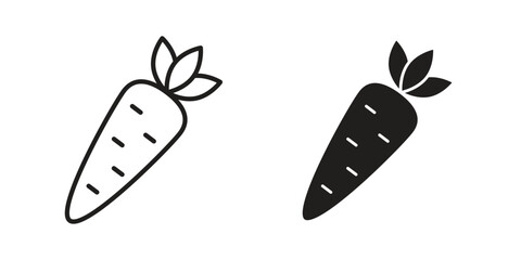 Carrot icons silhouette vector flat illustration design. Stroke line icons