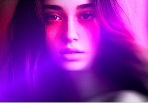 Pink And Purple Double Light Photo Effect