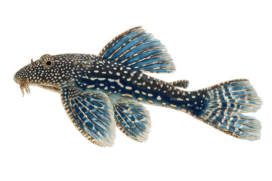 Blue Phantom Pleco hand drawn watercolor L128 fish