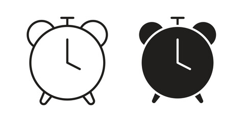 Clock icons silhouette vector flat illustration design. Stroke line icons