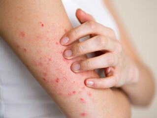 Red Itchy Skin on Arm - Close-Up of Eczema or Rash