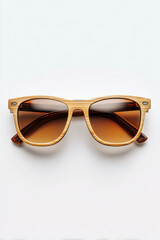 Elegant Wooden Sunglasses with Warm Amber Lenses