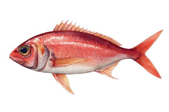 Squirrelfish hand drawn watercolor illustration