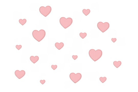 Pink hearts pattern falling on transparent background - Powered by Adobe
