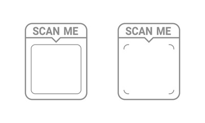 Gray Scan Me Icons With Empty Frames grey On Transparent Background
