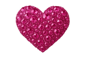 Fototapeta premium Sparkling pink heart shimmering with rhinestones on transparent background