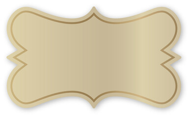 Shiny Gold Gradient Metallic Decorative Frame with Gold Outline