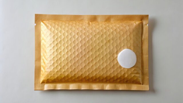 Bubble mailer with custom sticker mockup packaging mockup envelope mockup padded mockup shipping mockup label mockup brand mockup retail mockup delivery mockup background image