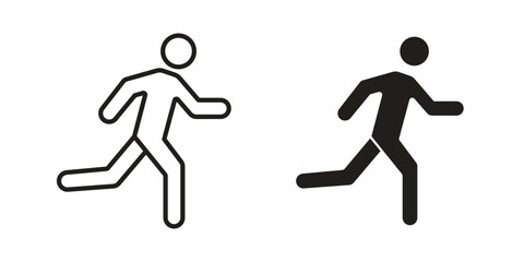 Pedestrian icons silhouette vector flat illustration design. Stroke line icons