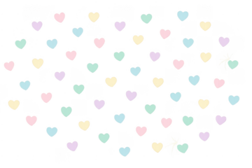 Pastel hearts seamless pattern transparent background love