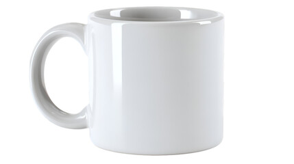 Simple White Teacup on Light Gray Background