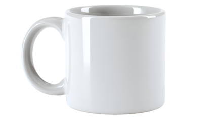 Simple White Teacup on Light Gray Background