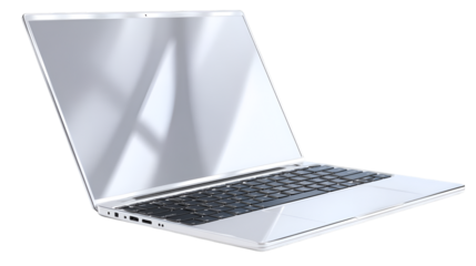 Open Portable Computer for Technology Concept