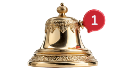Hotel Reception Bell with New Alert Icon
