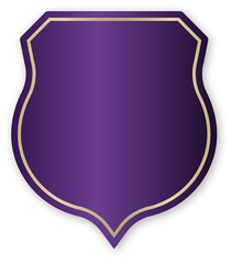 Metallic Purple Shield Emblem with Gold Trim