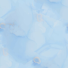 Blue Marble Background. Foil Seamless Watercolor. Gold Ink Paint. Water Luxury Repeat. Modern Abstract Art Template. Watercolor Canvas. Alcohol Ink Marble. Light Pastel Watercolor. Pastel Vector Ink