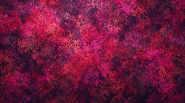 Abstract artwork of vibrant, multi-toned crimson and rose hues, resembling a celestial nebula