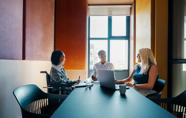 People at work having a business discussion in an office