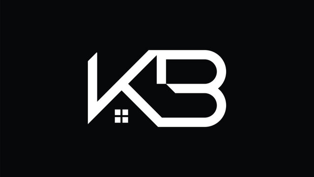 Vector KB home initial letter monogram logo design