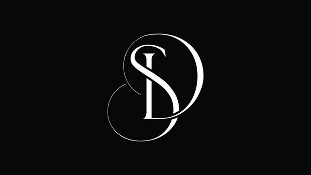 Vector SD, DS initial letter monogram logo design. Luxury and fashion logo