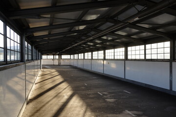 long corridor at the railway station
