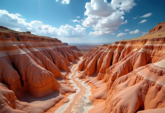 Eroded Rocky Badlands Sculptures Revealing Intricate Geological Details and Colors
