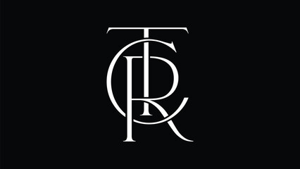 Vector TRC, TCR, CTR, RTC Initial monogram logo design. Luxury and fashion logo