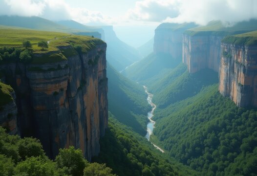 Steep Escarpment Natural Edge Separating Diverse Terrains Sharp Drama
