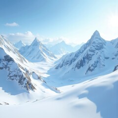 Obraz premium Stunning Snow-Covered Peaks Majestic Winter Fairytale Crystal White Scene Frozen Beauty