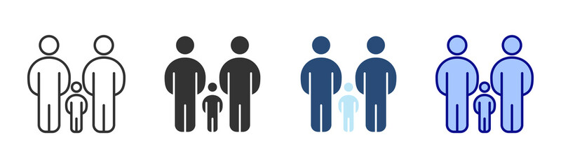 Family Support Icon Set. Designed In Multi Style