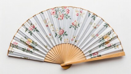 Hand fan with floral pattern mockup accessory mockup summer mockup folding mockup paper mockup decor mockup festival mockup breeze mockup gift mockup background image