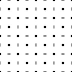 Abstract Black Dot And Dash Seamless Pattern Vector Design