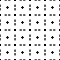 Abstract Black Dot And Dash Seamless Pattern Vector Design