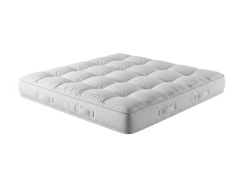White futon mattress isolated on white background