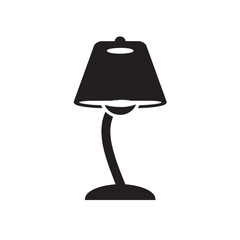 Obraz premium Table lamp simple black glyph icon illustration isolated on white background for app and web design