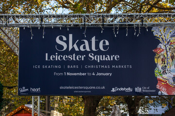 Naklejka premium Ice Rink at Leicester Square in London, UK