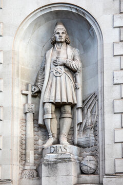 Bartolomeu Dias Sculpture on South Africa House in London, UK